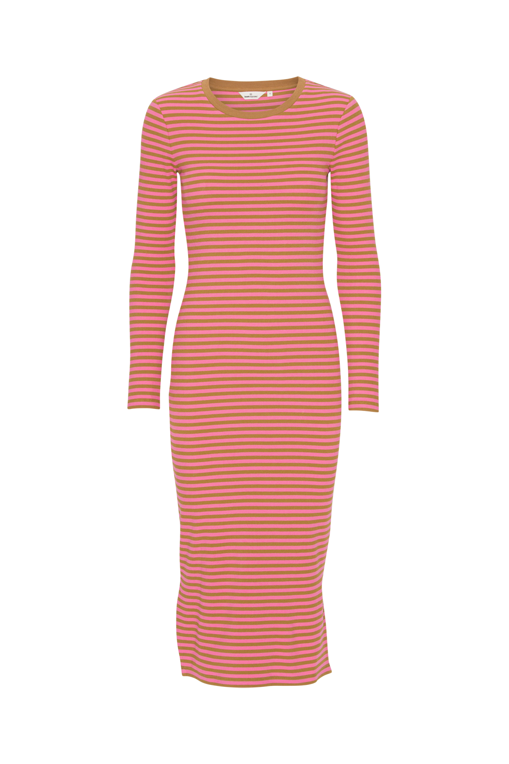 Basic Apparel Ludmilla Long Dress Kjoler 529 Stripe Fruit Dove/508 Bronze Brown